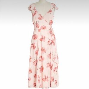 HUTCH sweet hints and soft whispers Floral Wrap Dress in Pink sz. M